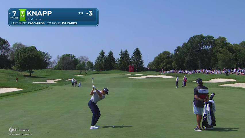 Jake Knapp drains 37-foot birdie putt on No. 7 at 3M Open