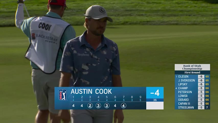 Austin Cook sinks 5-foot birdie putt on No. 7 at Bank of Utah