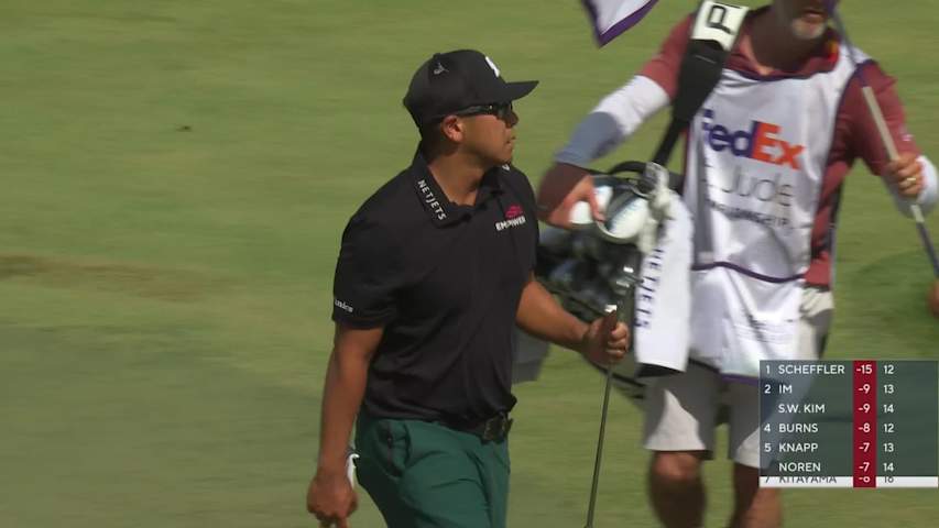 Kurt Kitayama sinks 21-foot eagle putt on No. 16 at FedEx St. Jude
