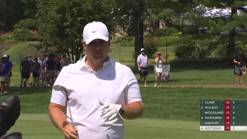 Chris Gotterup gets up-and-down from 154 yards for birdie on No. 4 at BMW Championship