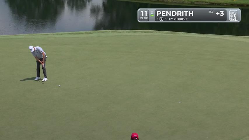 Taylor Pendrith sinks a 21-foot birdie putt on No. 11 at FedEx St. Jude