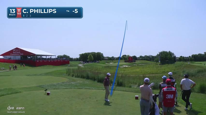Chandler Phillips sinks 36-foot birdie putt on No. 13 at 3M Open