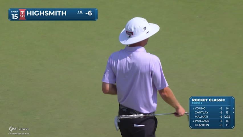 Joe Highsmith sinks 31-foot birdie putt on No. 15 at Rocket Classic