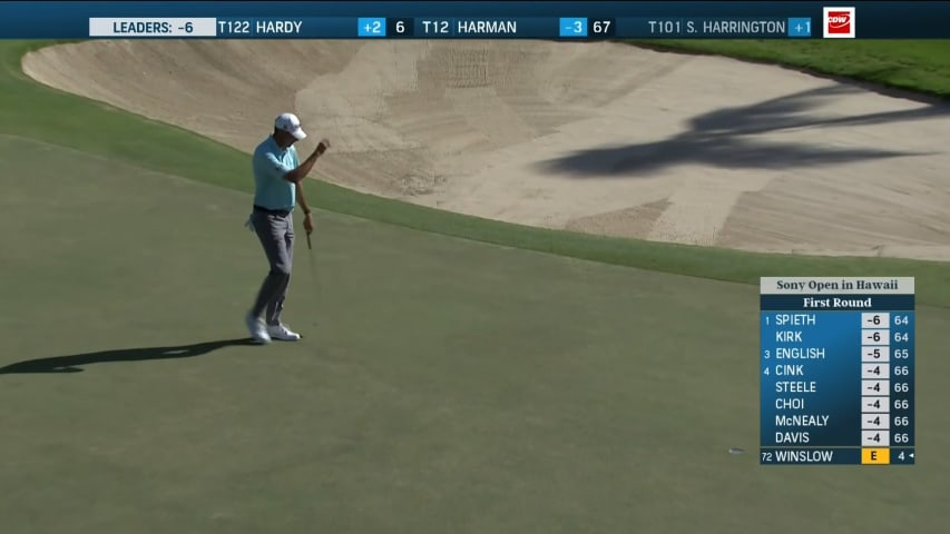 Joseph Winslow sinks a 22-foot birdie putt at Sony Open