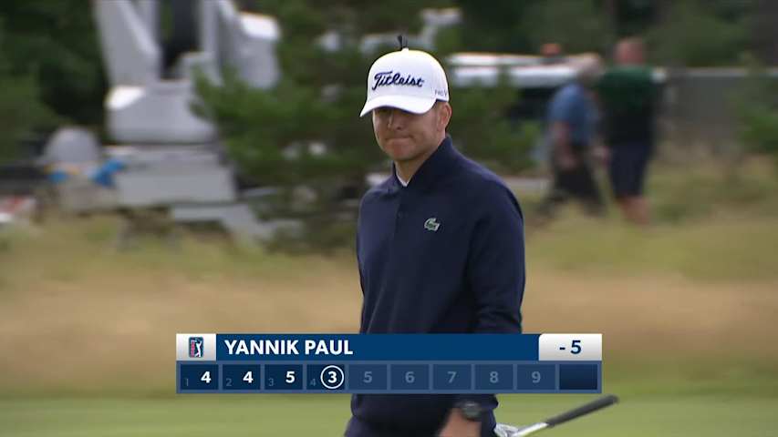Yannik Paul sinks a 34-foot birdie putt on No. 4 at Genesis Scottish Open