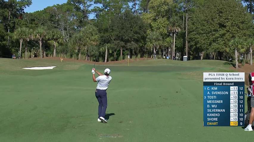 A.J. Ewart holes out for birdie on No. 10 at PGA TOUR Q-School