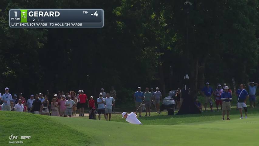 Ryan Gerard gets up-and-down from 128 yards for birdie on No. 1 at BMW Championship