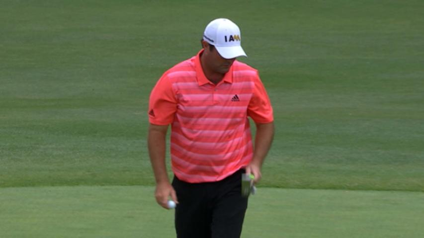 Steven Bowditch holes his downhill putt for birdie at AT&T Byron Nelson