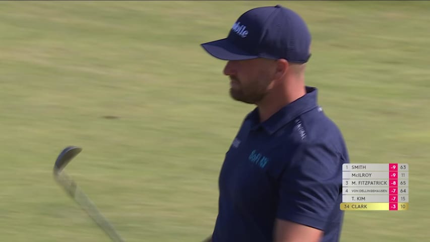 Wyndham Clark gets up-and-down from 151 yards for birdie on No. 11 at Genesis Scottish Open