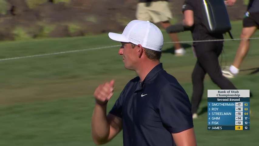 Ben James's 195-yard approach sets up birdie on No. 13 at Bank of Utah