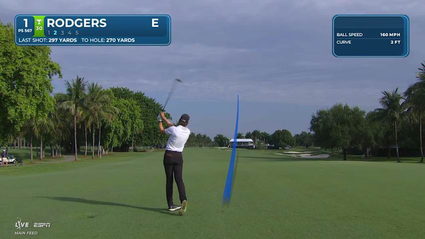 Patrick Rodgers taps in 2-foot putt for birdie on No. 1 at Cadillac