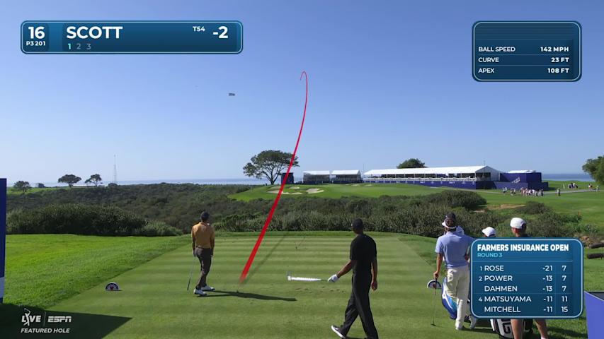 Adam Scott hits 202-yard tee shot to 3 feet, nearly aces No. 16 at Farmers