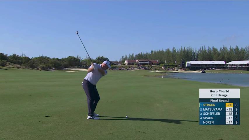 Sepp Straka pitches it close, sets up birdie on No. 9 at Hero World Challenge