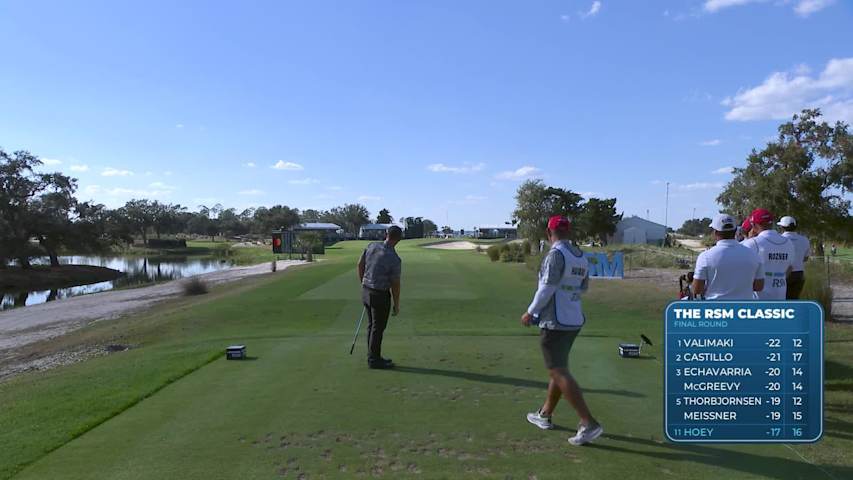 Rico Hoey hits 188-yard tee shot to 9 feet, sets up birdie on No. 17 at The RSM Classic