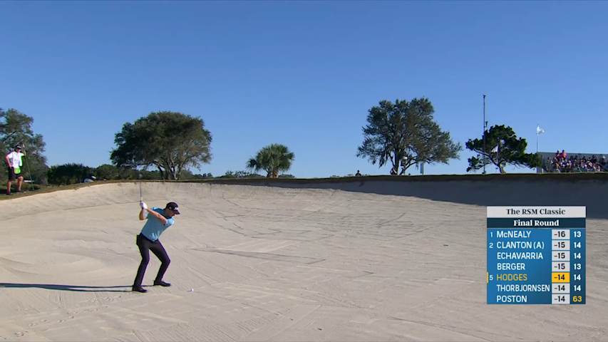 Lee Hodges's great up-and-down from the bunker leads to birdie at The RSM Classic