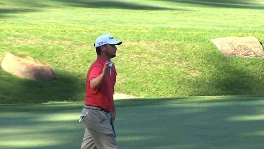 Kyle Thompson captures the lead at the Rex Hospital Open