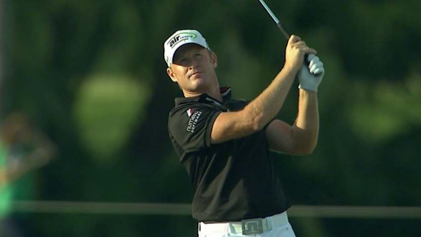 Jamie Donaldson's approach yields birdie on No. 17 at Cadillac