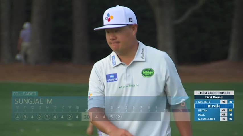 Sungjae Im sinks 23-foot birdie putt on No. 4 at Truist Championship