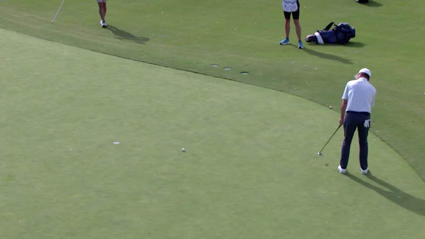 Michael Wright makes birdie on No. 18 at Dominion Energy Charity Classic