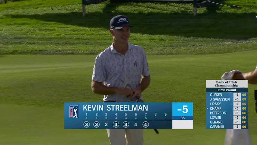 Kevin Streelman chips in from 13 feet for birdie on No. 7 at Bank of Utah