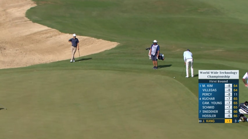 Jeffrey Kang sinks birdie putt from off the green at World Wide Technology