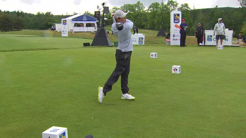 Matt Fitzpatrick sinks 12-foot eagle putt on No. 18 at RBC Canadian