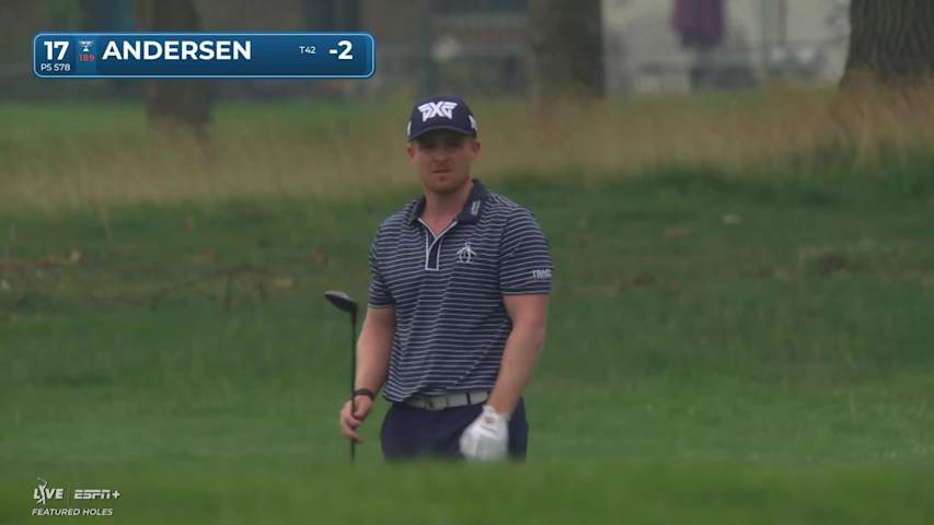 Mason Andersen makes birdie on No. 17 at Rocket Classic