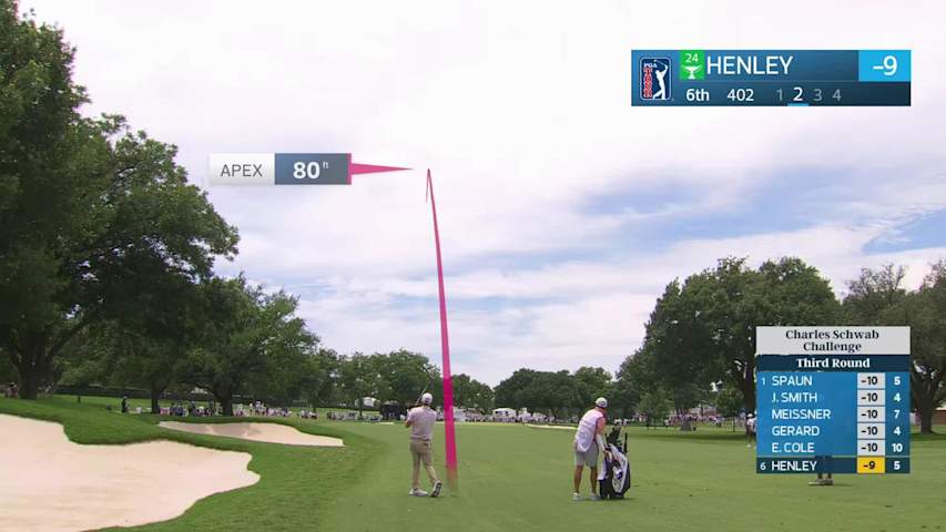 Russell Henley gets up-and-down from 127 yards for birdie on No. 6 at Charles Schwab