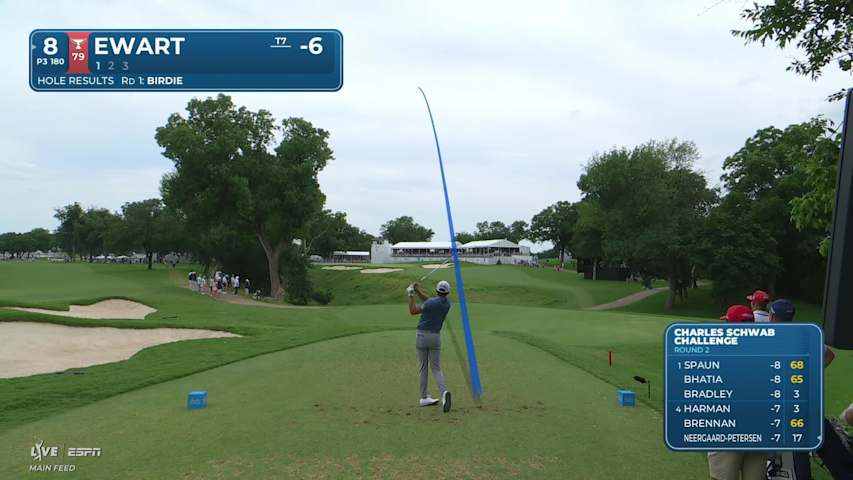 A.J. Ewart hits tee shot to 7 feet, sets up birdie on No. 8 at Charles Schwab