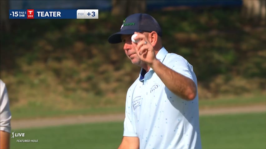 Josh Teater reaches green in two leading to birdie at Wyndham