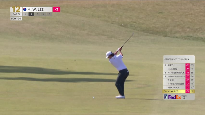 Min Woo Lee reaches par-5 No. 12 in two, makes eagle at Genesis Scottish Open