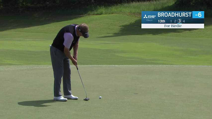 Paul Broadhurst makes birdie on No. 13 at Mitsubishi