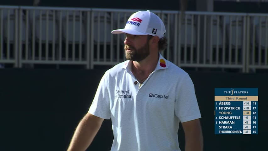 Cameron Young sinks 46-foot birdie putt on No. 13 at THE PLAYERS