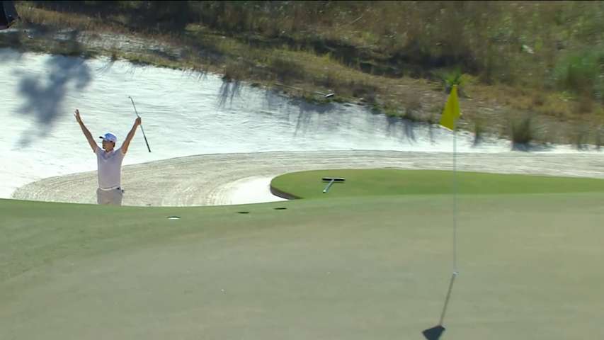 Bio Kim holes out from greenside bunker for 32-foot birdie at THE CJ CUP