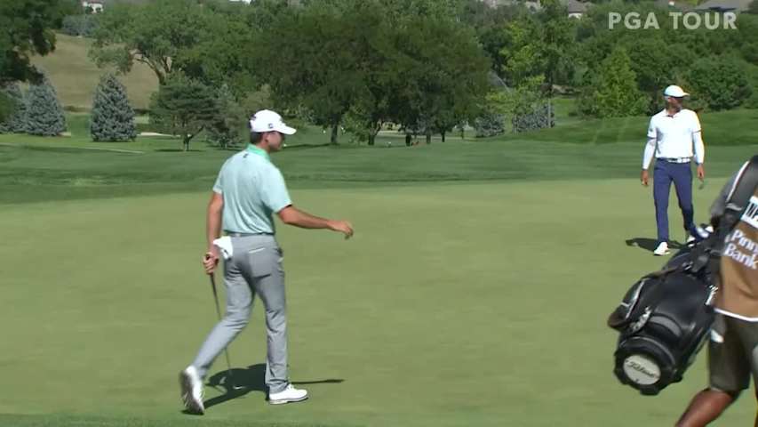 Wade Binfield chips in for birdie at Pinnacle Bank