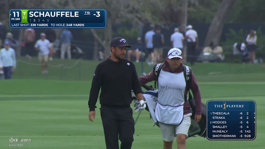 Xander Schauffele hits 231-yard approach to 54 feet, sets up birdie at THE PLAYERS