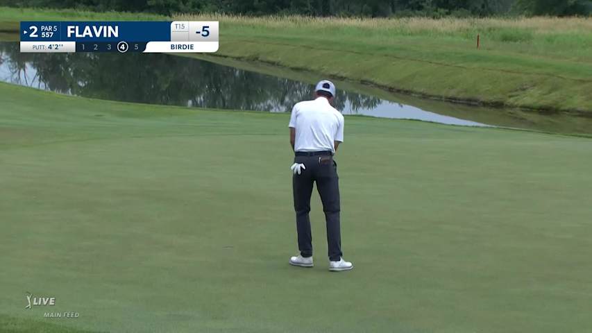 Patrick Flavin holes in birdie putt at John Deere