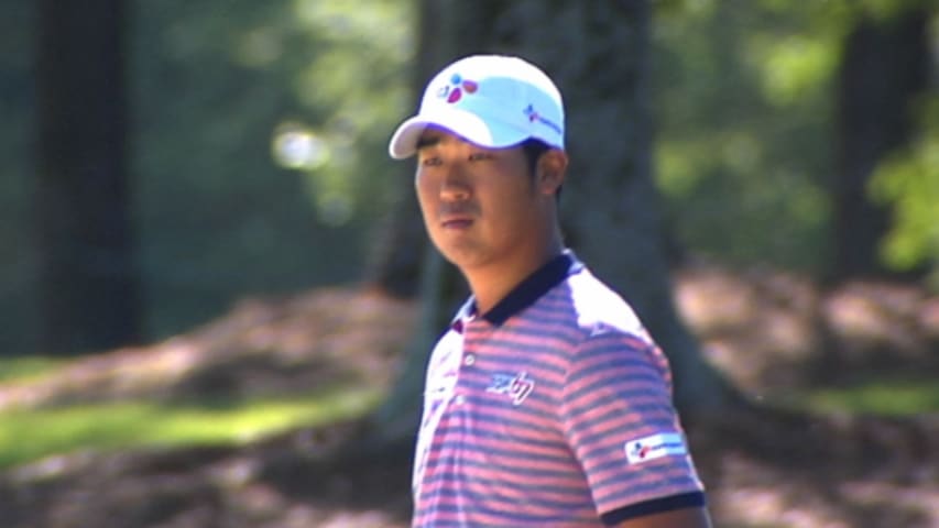 D.H. Lee gets up and down for birdie at FedEx St. Jude