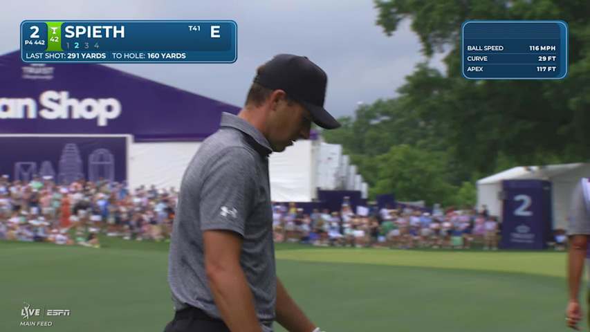 Jordan Spieth sinks 20-foot birdie putt on No. 2 at Truist Championship