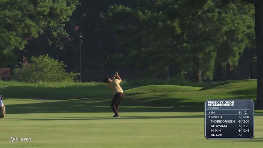 Harry Hall's 177-yard approach sets up birdie on No. 5 at FedEx St. Jude