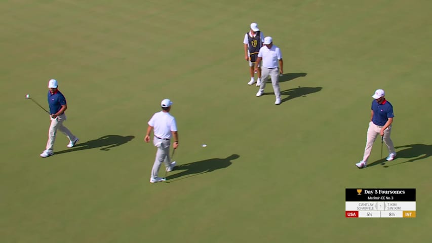 Cantlay/Schauffele makes birdie on No. 2 at the 2026 Presidents Cup