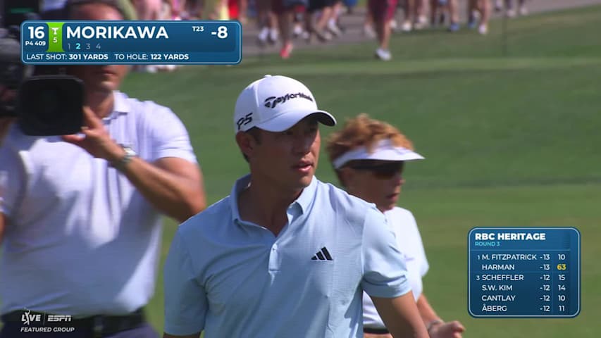 Collin Morikawa's 125-yard approach sets up birdie on No. 16 at RBC Heritage