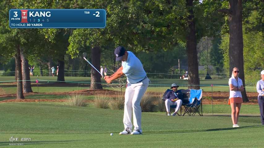 Jeffrey Kang sinks 3-foot birdie putt on No. 3 at Texas Children's