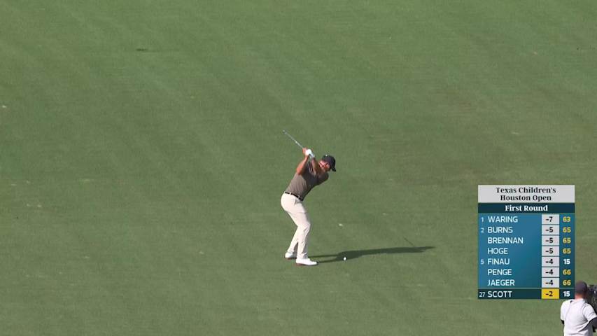 Adam Scott hits 238-yard approach to 32 feet, sets up birdie on No. 16 at Texas Children's