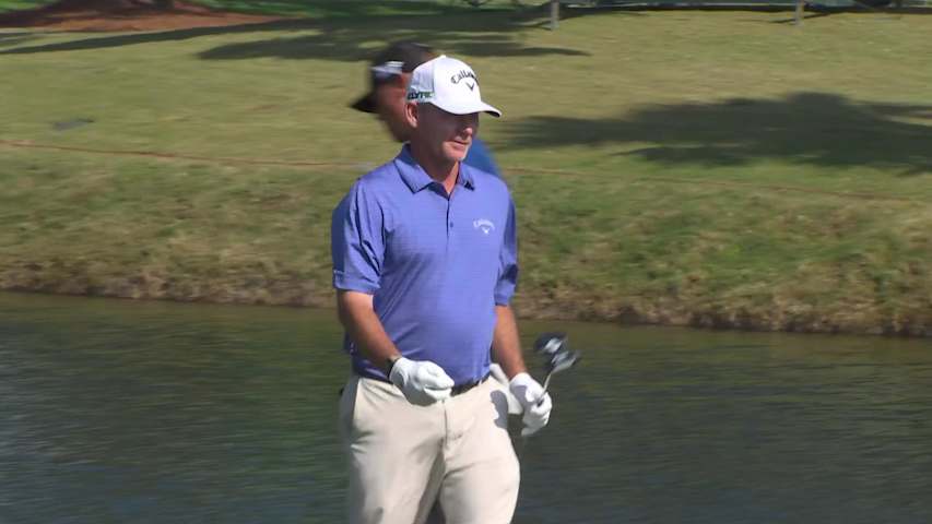 Tommy Gainey makes birdie on No. 18 at The RSM Classic