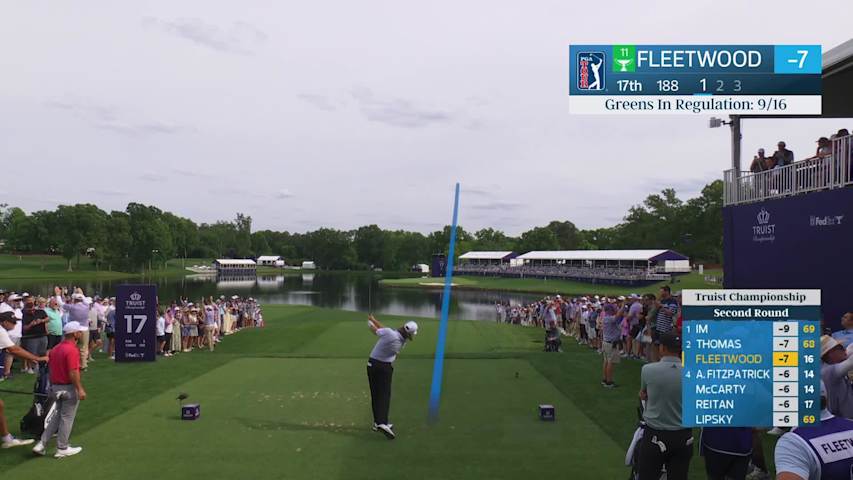 Tommy Fleetwood hits tee shot to 5 feet, sets up birdie on No. 17 at Truist Championship