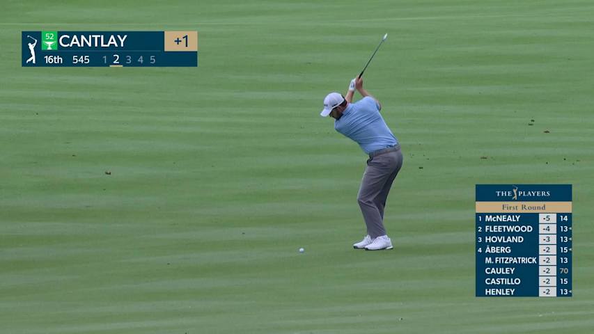 Patrick Cantlay hits 209-yard approach to 16 feet, sets up birdie on No. 16 at THE PLAYERS