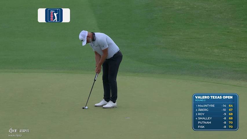 Paul Waring drains 5-foot birdie putt on No. 9 at Valero