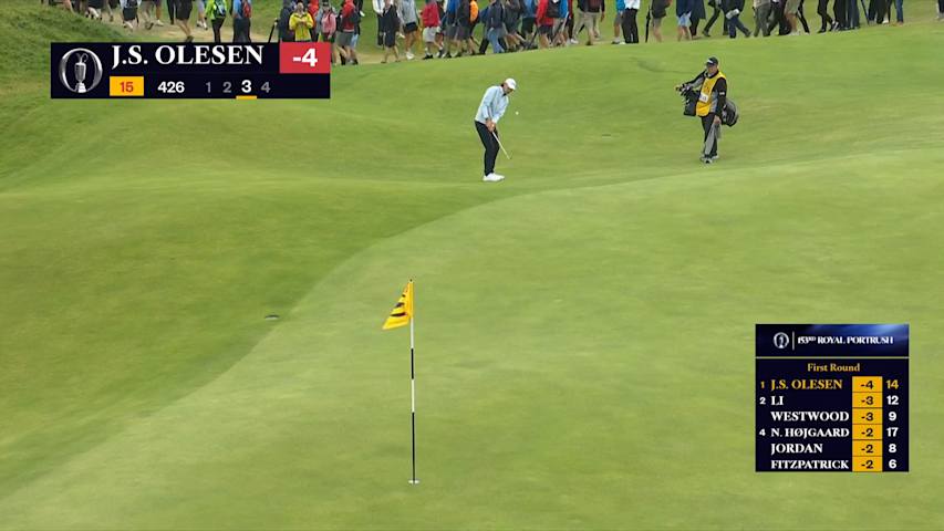 Jacob Skov Olesen chases lead with chip-in birdie at The Open