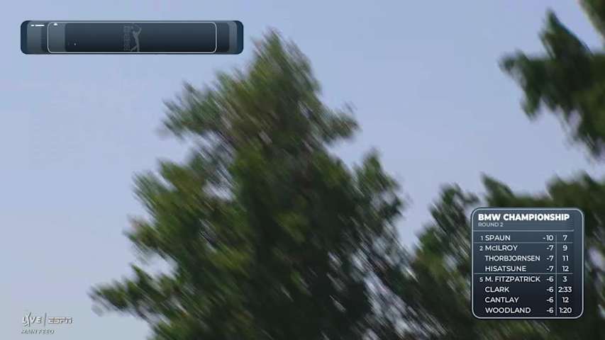 Michael Thorbjornsen gets up-and-down from 123 yards for birdie on No. 12 at BMW Championship